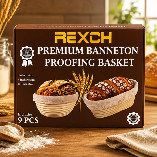 Rexch 9pc banneton - banneton, proofing